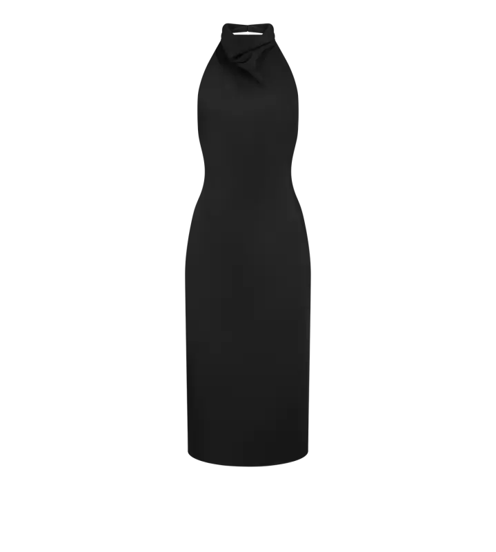 HALTERNECK SILK COCKTAIL DRESS WITH OPEN BACK online